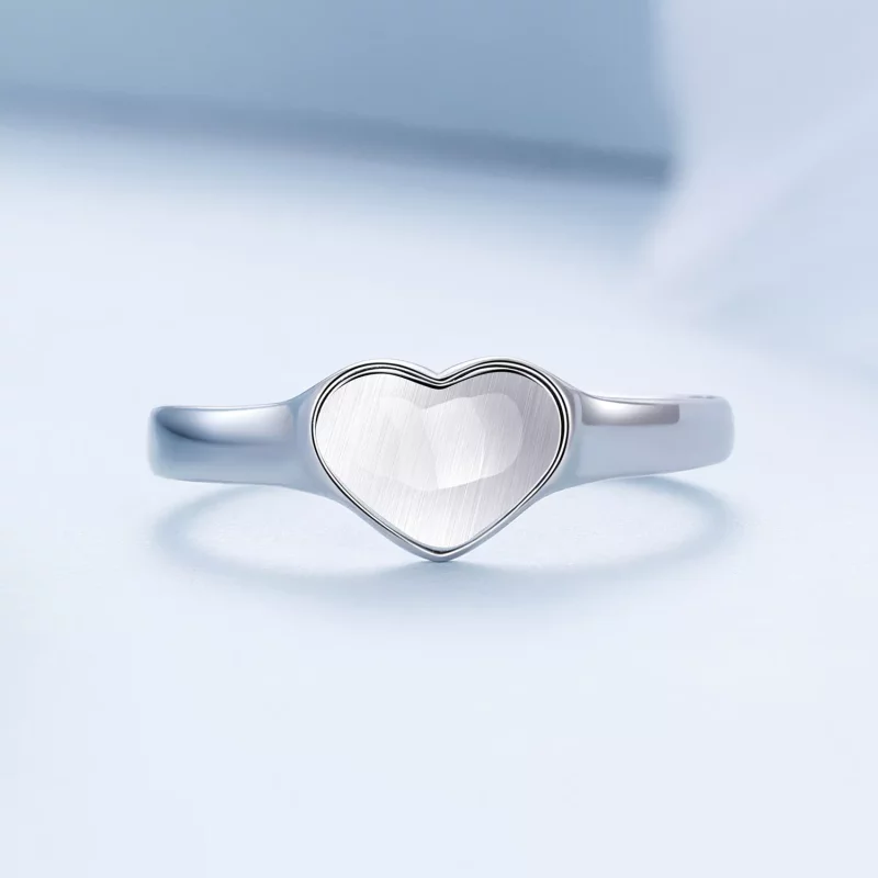 (imagen para) Anillo reflectante en forma de corazón estilo Pandora - BSR434 - Ver 3