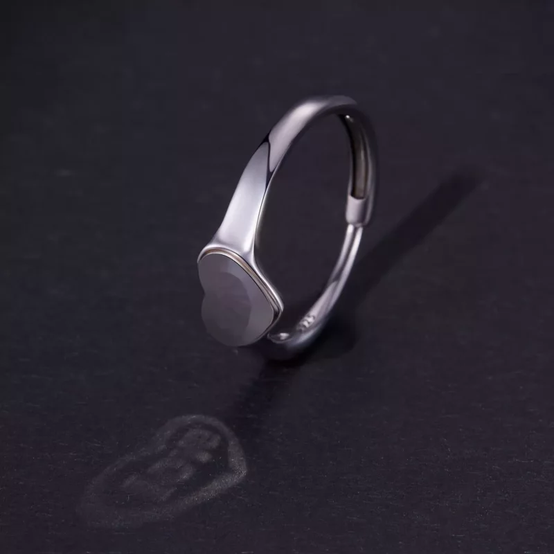 (imagen para) Anillo reflectante en forma de corazón estilo Pandora - BSR434 - Ver 4