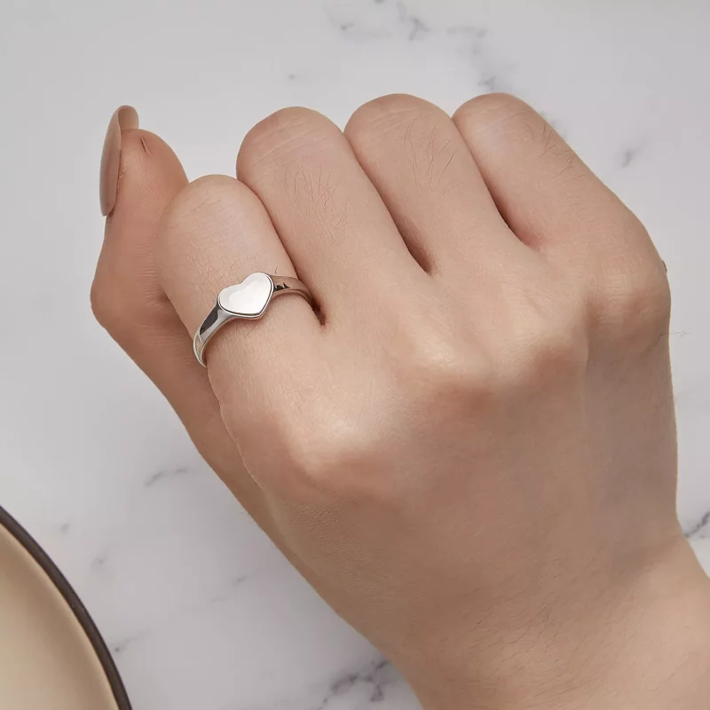 (imagen para) Anillo reflectante en forma de corazón estilo Pandora - BSR434 - Ver 6
