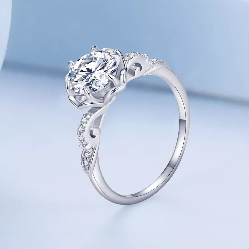 (imagen para) Anillo romántico estilo Pandora con rosa - BSR387 - Ver 2