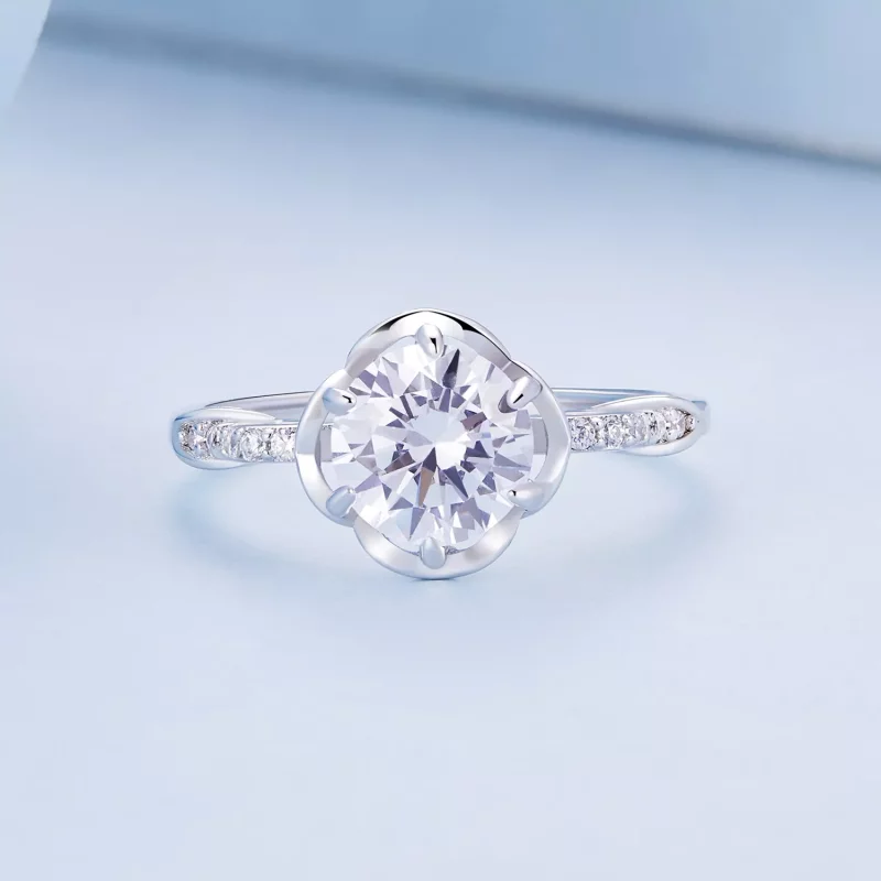 (imagen para) Anillo romántico estilo Pandora con rosa - BSR387 - Ver 4