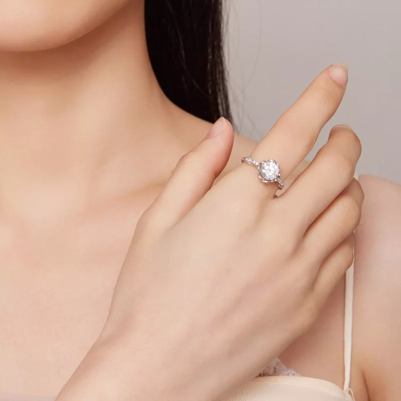(imagen para) Anillo romántico estilo Pandora con rosa - BSR387 - Ver 5