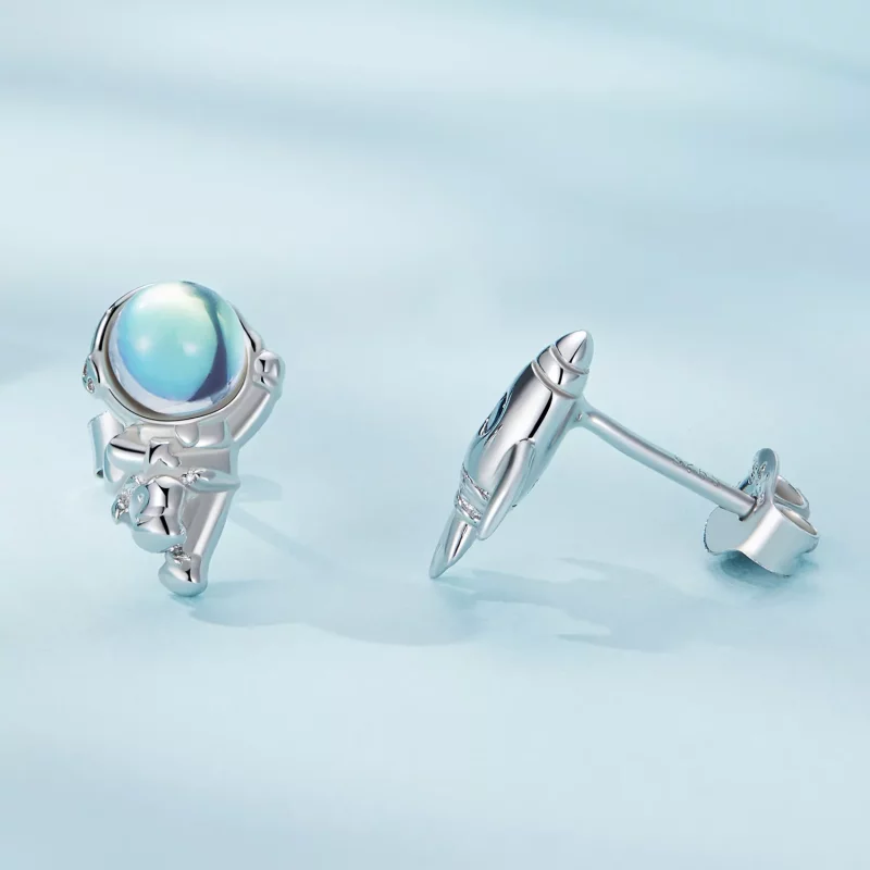 (imagen para) Aretes asimétricos de estilo Pandora con forma de nave espacial - SCE1578 - Ver 3