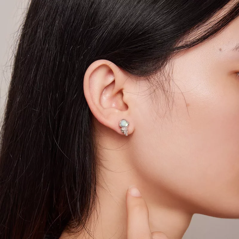 (imagen para) Aretes asimétricos de estilo Pandora con forma de nave espacial - SCE1578 - Ver 5