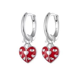 (imagen para) Aretes de argolla con estilo Pandora con mariquitas - SCE1573