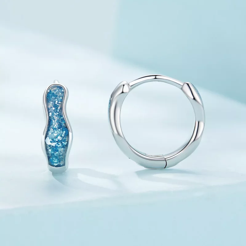(imagen para) Aretes de argolla deslumbrantes estilo Pandora - SCE1614 - Ver 2