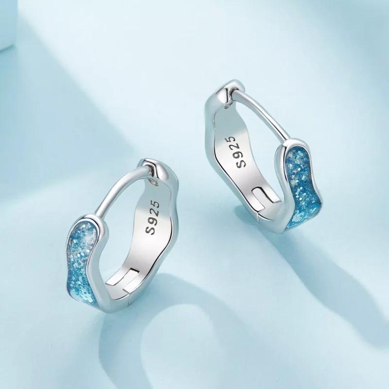 (imagen para) Aretes de argolla deslumbrantes estilo Pandora - SCE1614 - Ver 3