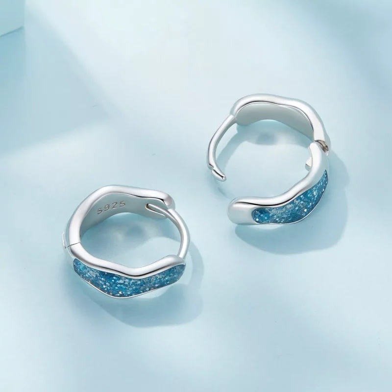 (imagen para) Aretes de argolla deslumbrantes estilo Pandora - SCE1614 - Ver 4