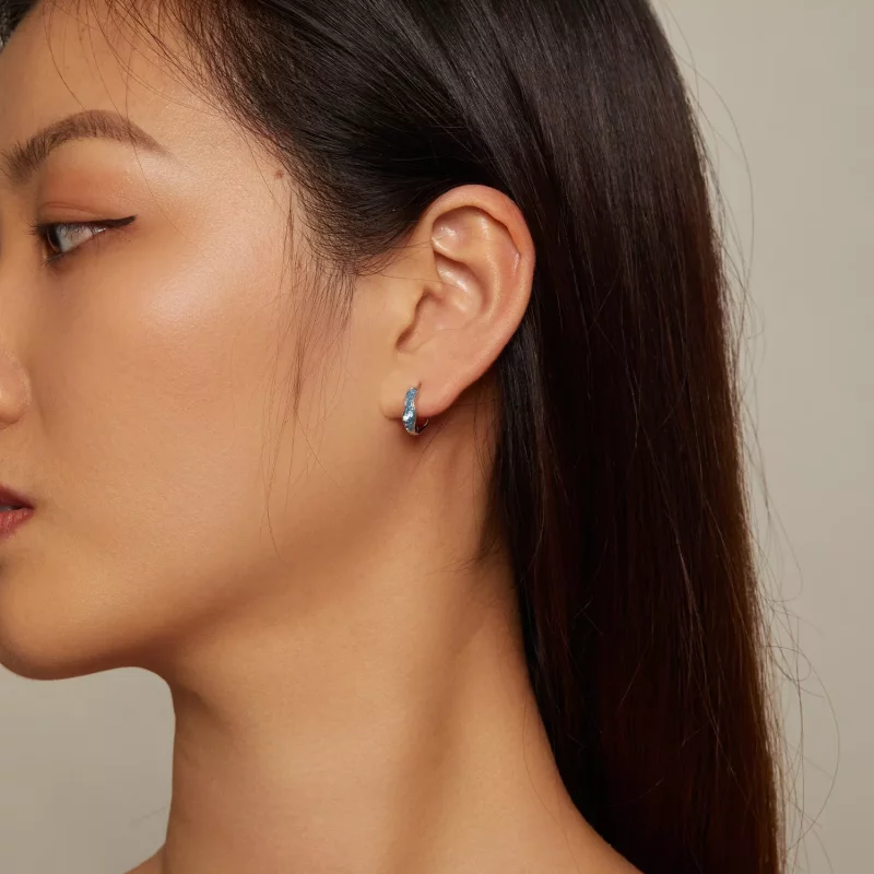 (imagen para) Aretes de argolla deslumbrantes estilo Pandora - SCE1614 - Ver 5