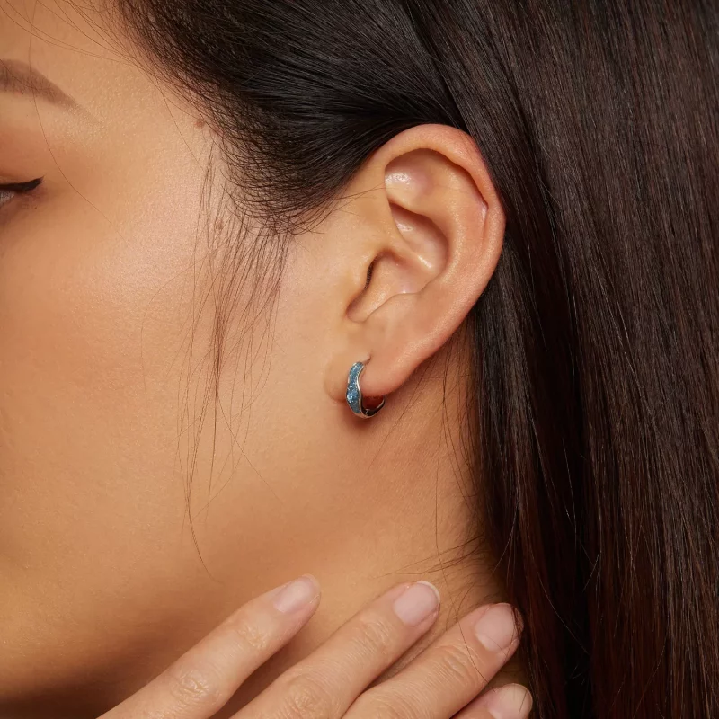 (imagen para) Aretes de argolla deslumbrantes estilo Pandora - SCE1614 - Ver 6