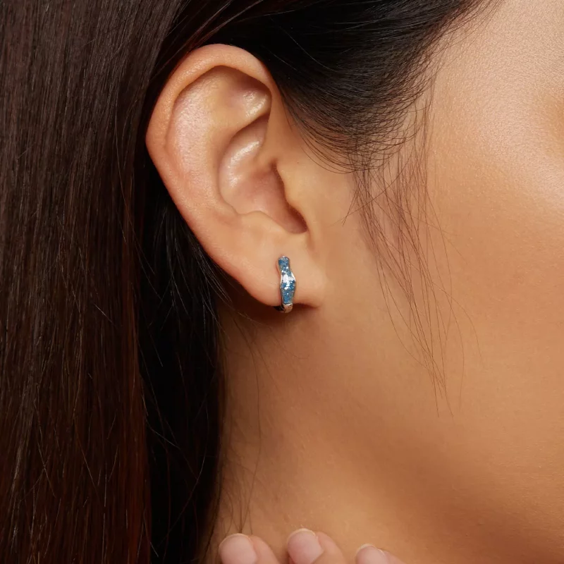 (imagen para) Aretes de argolla deslumbrantes estilo Pandora - SCE1614 - Ver 7