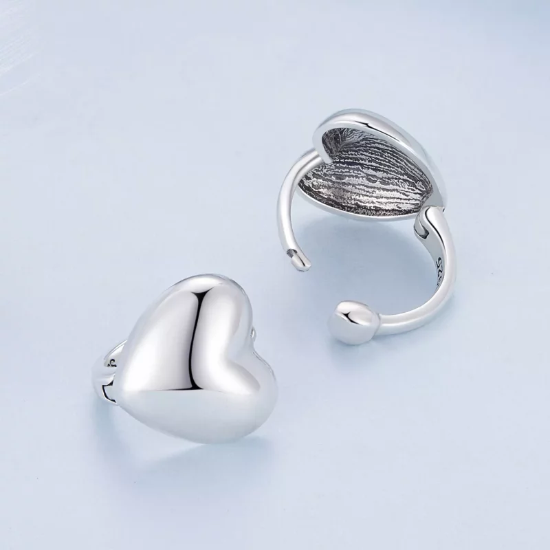 (imagen para) Aretes de argolla en forma de corazón estilo Pandora - BSE905 - Ver 4