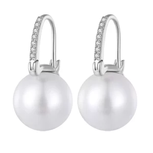 Aretes de argollas con cuentas de conchas estilo Pandora - SCE1583 (imagen para) Aretes de argollas con cuentas de conchas estilo Pandora - SCE1583