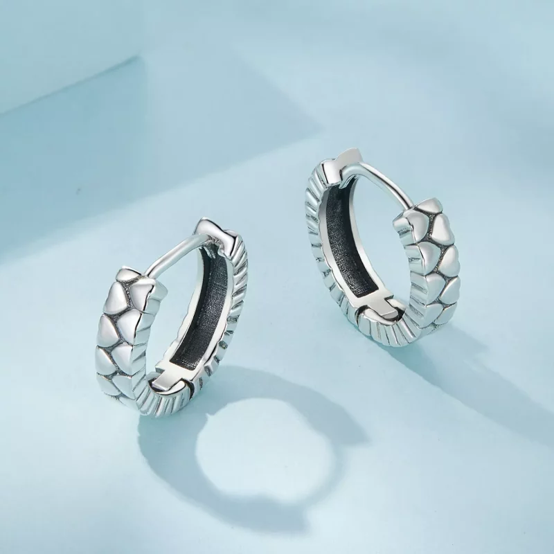 (imagen para) Aretes de aro con corazón estilo Pandora - SCE1653 - Ver 3