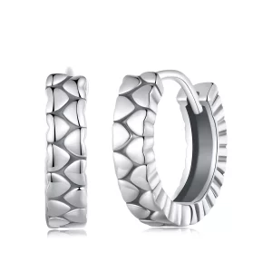 (imagen para) Aretes de aro con corazón estilo Pandora - SCE1653