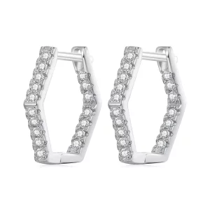 (imagen para) Aretes de aro de seis lados estilo Pandora - BSE917