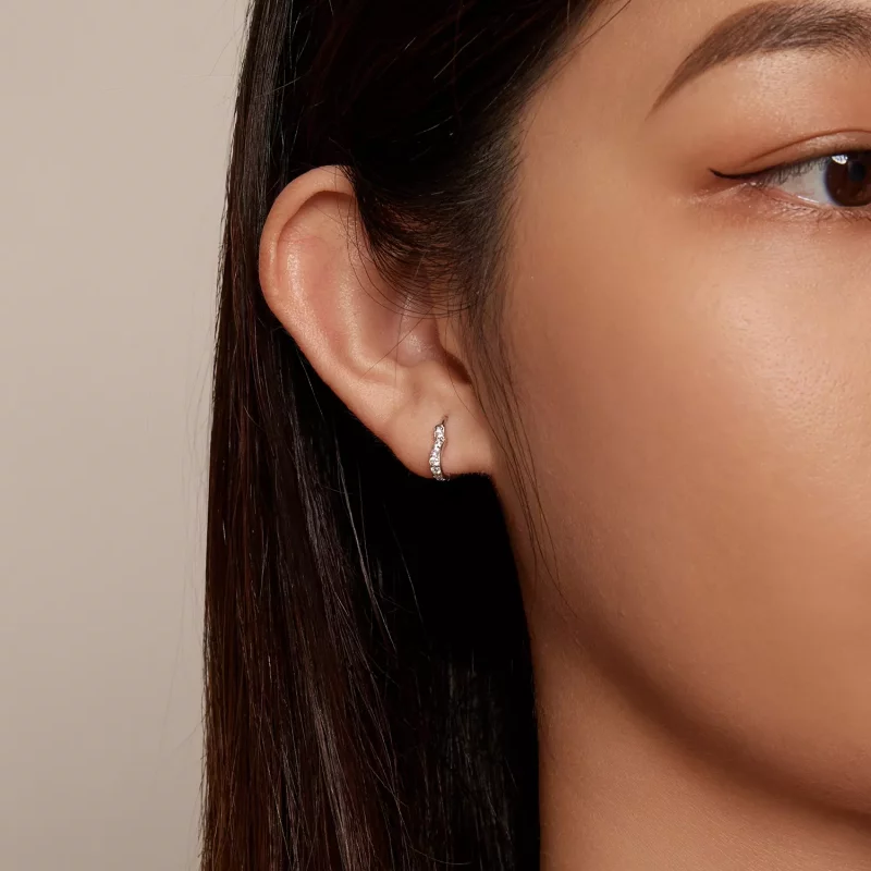 (imagen para) Aretes de Aro en forma de Corazón al Estilo Pandora - SCE1626 - Ver 5