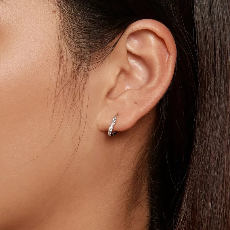 (imagen para) Aretes de Aro en forma de Corazón al Estilo Pandora - SCE1626 - Ver 6