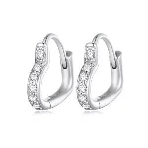 Aretes de Aro en forma de Corazón al Estilo Pandora - SCE1626 (imagen para) Aretes de Aro en forma de Corazón al Estilo Pandora - SCE1626