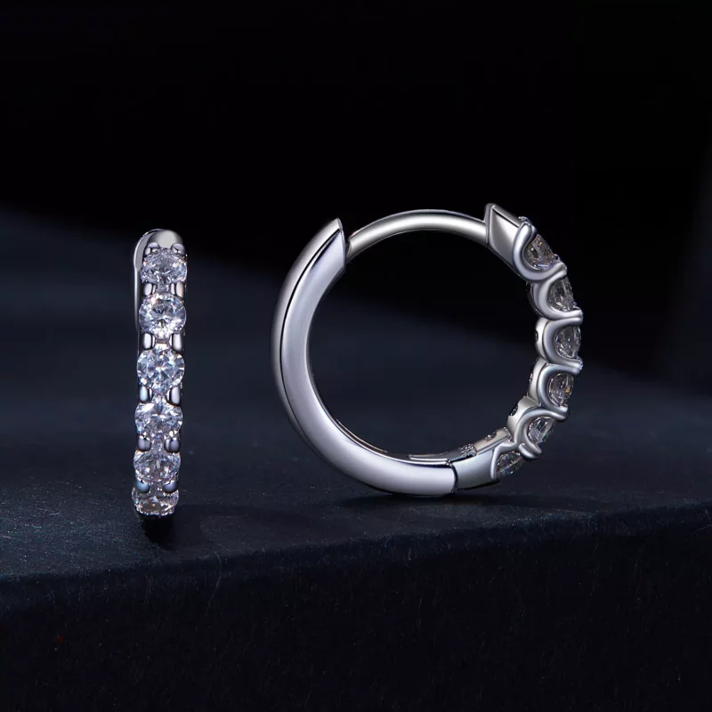 (imagen para) Aretes de aro estilo Pandora con moissanita - MSE029 - Ver 2