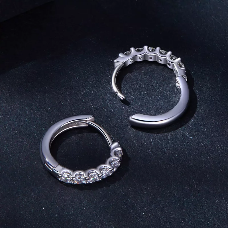 (imagen para) Aretes de aro estilo Pandora con moissanita - MSE029 - Ver 4