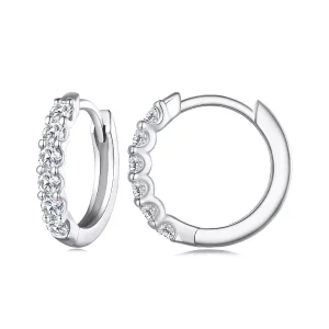 Aretes de aro estilo Pandora con moissanita - MSE029 (imagen para) Aretes de aro estilo Pandora con moissanita - MSE029