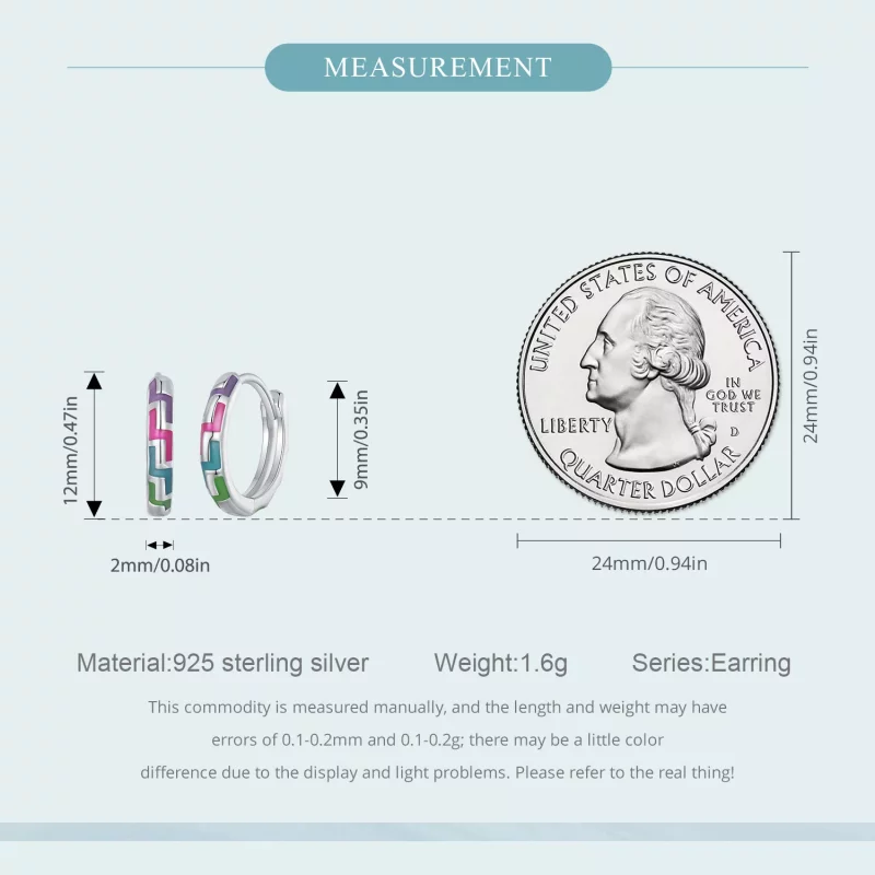 (imagen para) Aretes de aro luminosos estilo Pandora Cyber - SCE1645 - Ver 6