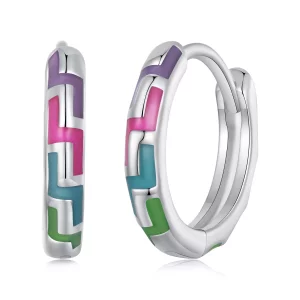 Aretes de aro luminosos estilo Pandora Cyber - SCE1645 (imagen para) Aretes de aro luminosos estilo Pandora Cyber - SCE1645