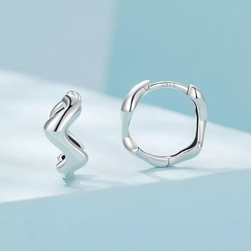 (imagen para) Aretes de estilo Pandora con forma de ola - SCE1624 - Ver 2