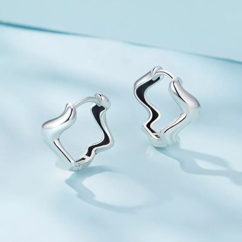 (imagen para) Aretes de estilo Pandora con forma de ola - SCE1624 - Ver 4