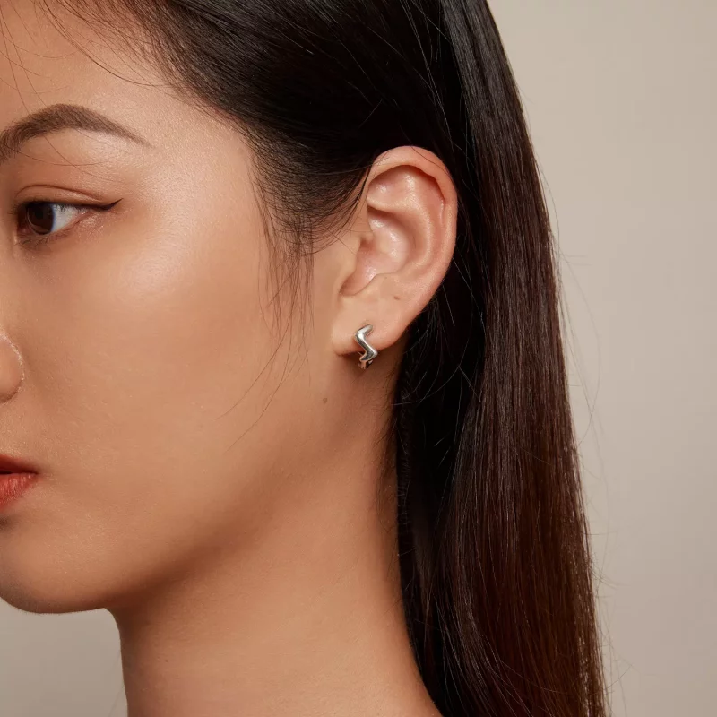 (imagen para) Aretes de estilo Pandora con forma de ola - SCE1624 - Ver 5
