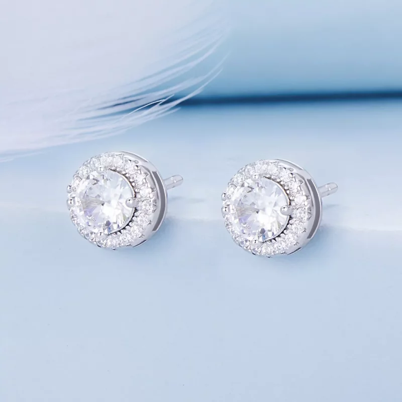 (imagen para) Aretes de lujo ligeros estilo Pandora - BSE893 - Ver 2