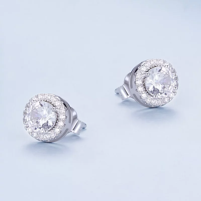 (imagen para) Aretes de lujo ligeros estilo Pandora - BSE893 - Ver 3