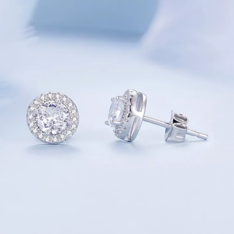 (imagen para) Aretes de lujo ligeros estilo Pandora - BSE893 - Ver 4