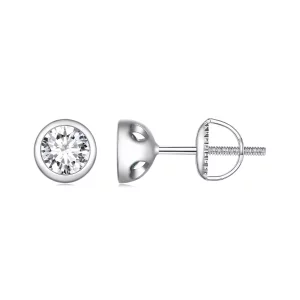 Aretes de montaje engastado estilo Pandora con Moissanite - MSE026 (imagen para) Aretes de montaje engastado estilo Pandora con Moissanite - MSE026