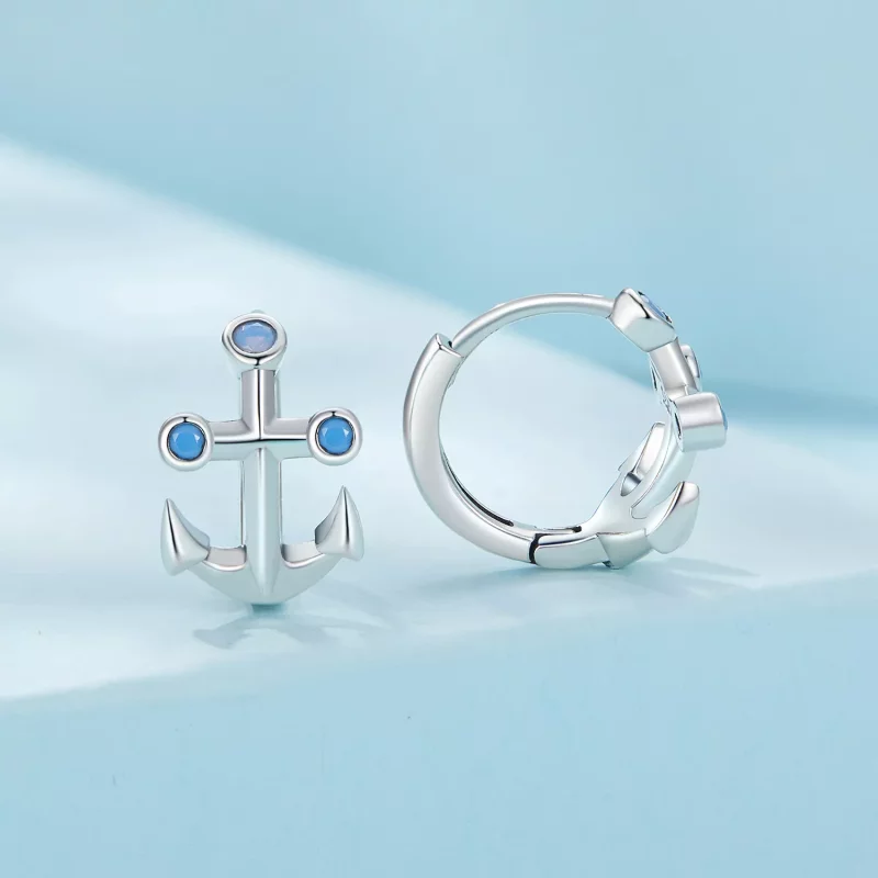 (imagen para) Aretes estilo Pandora con ancla - SCE1619 - Ver 2