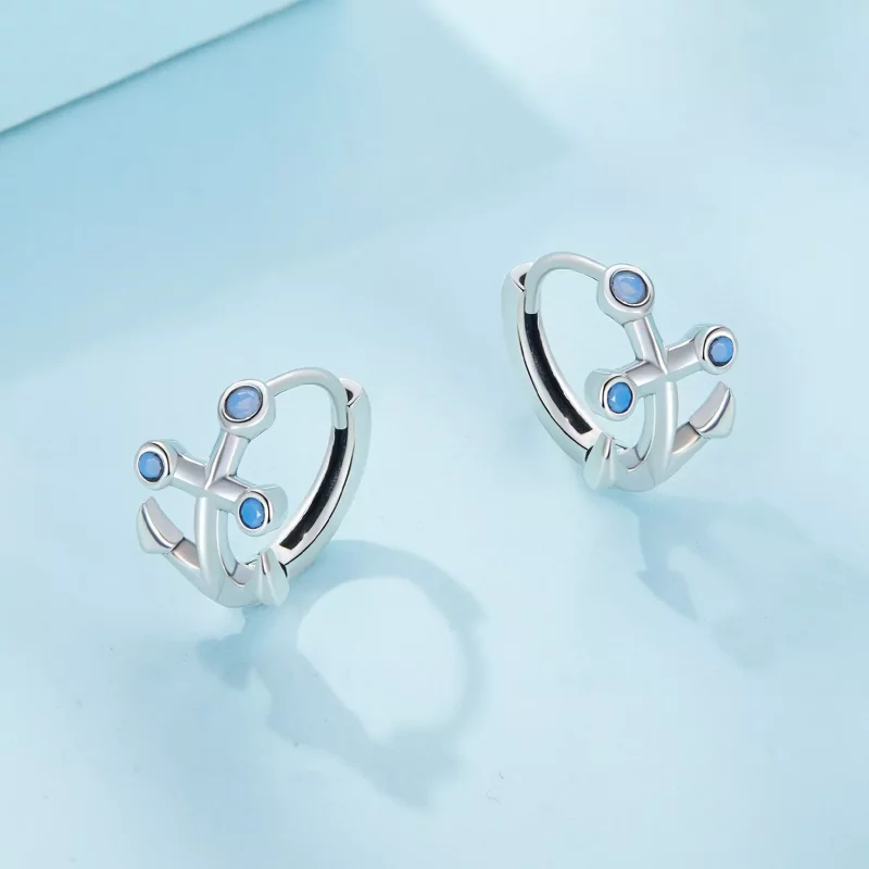 (imagen para) Aretes estilo Pandora con ancla - SCE1619 - Ver 4