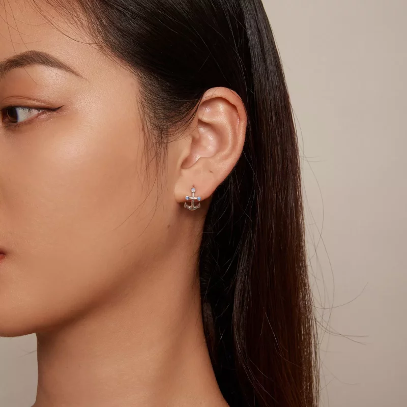 (imagen para) Aretes estilo Pandora con ancla - SCE1619 - Ver 6