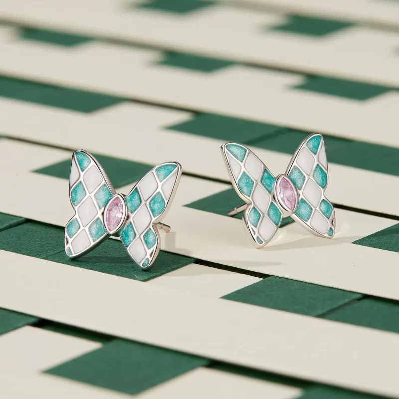 (imagen para) Aretes estilo Pandora con mariposas - SCE1610 - Ver 2