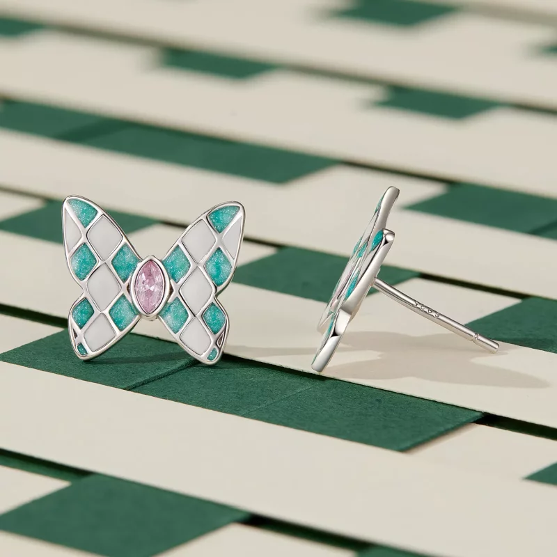 (imagen para) Aretes estilo Pandora con mariposas - SCE1610 - Ver 3