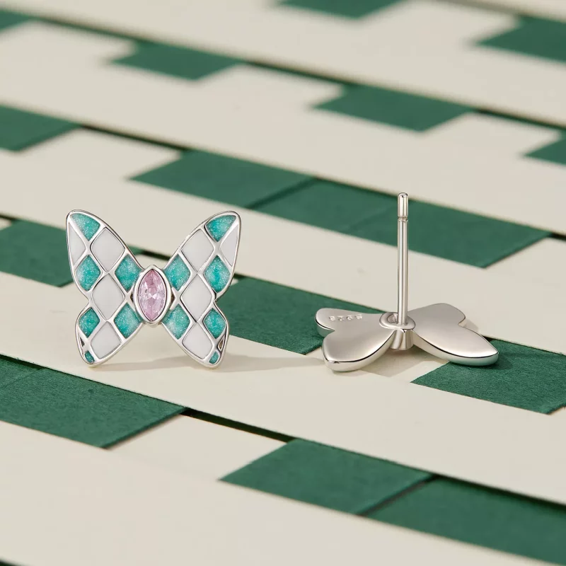 (imagen para) Aretes estilo Pandora con mariposas - SCE1610 - Ver 4
