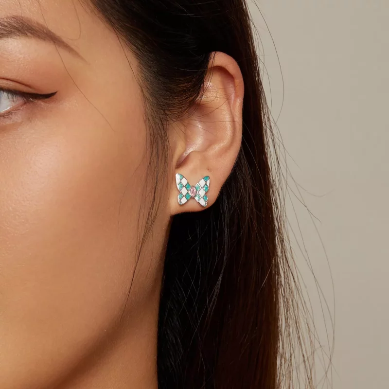 (imagen para) Aretes estilo Pandora con mariposas - SCE1610 - Ver 5