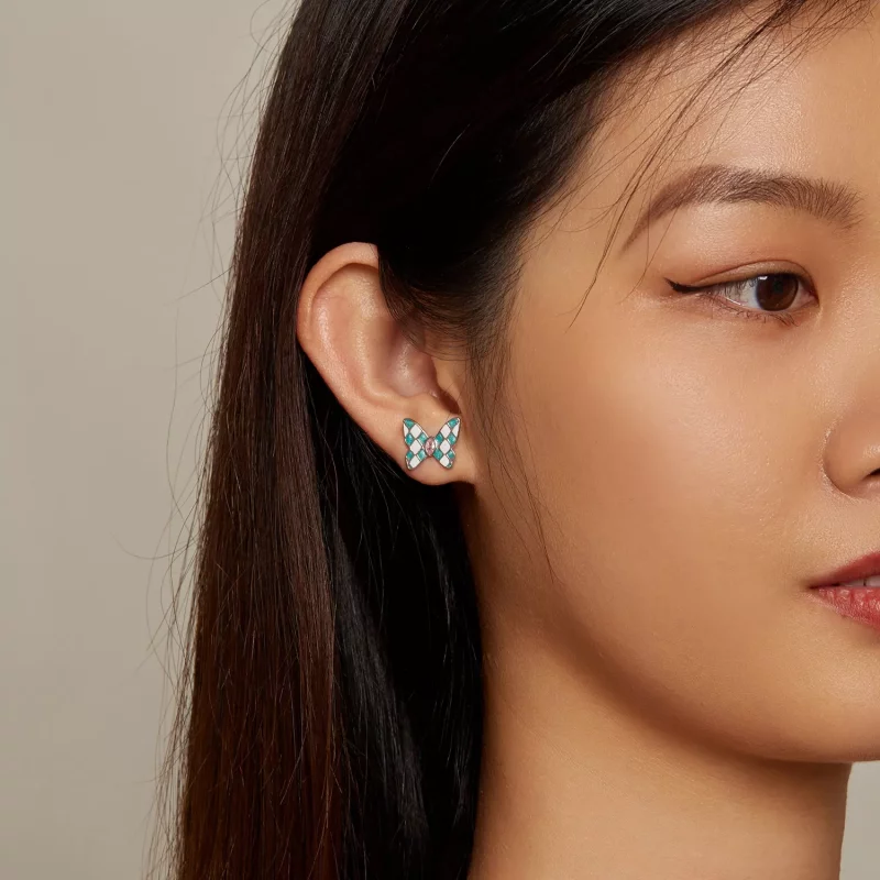 (imagen para) Aretes estilo Pandora con mariposas - SCE1610 - Ver 6
