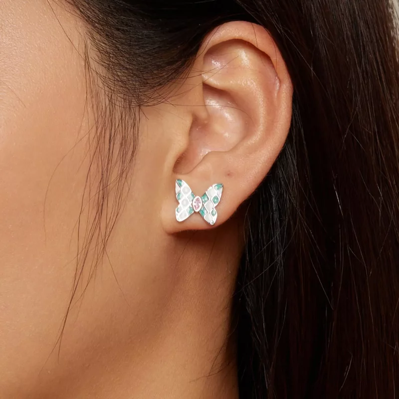 (imagen para) Aretes estilo Pandora con mariposas - SCE1610 - Ver 7