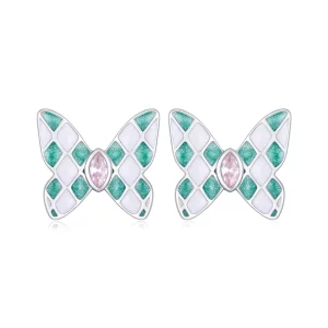 (imagen para) Aretes estilo Pandora con mariposas - SCE1610