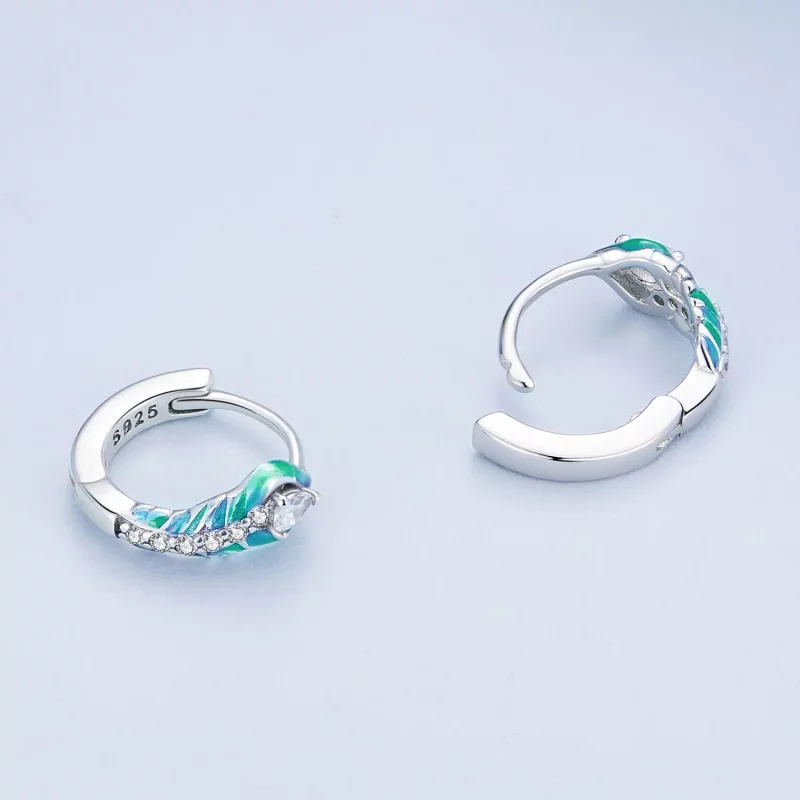 (imagen para) Aretes estilo Pandora con plumas - BSE882 - Ver 4