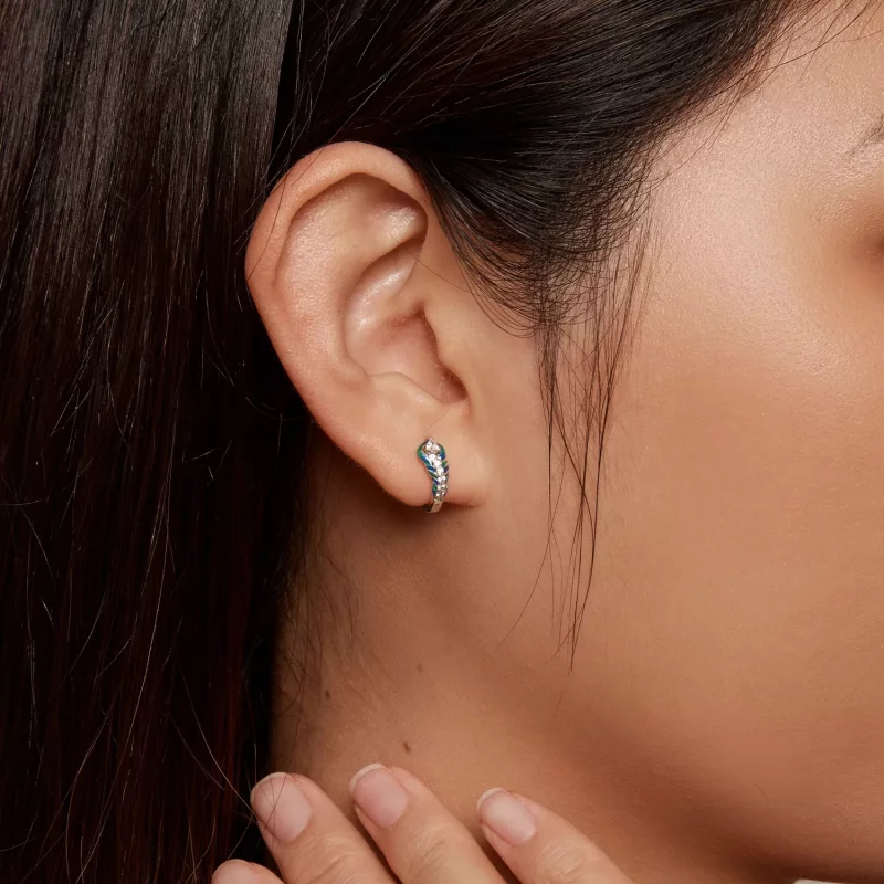 (imagen para) Aretes estilo Pandora con plumas - BSE882 - Ver 6