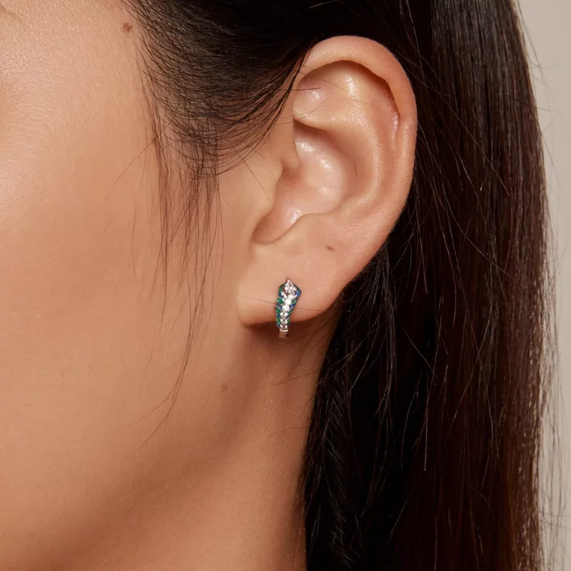 (imagen para) Aretes estilo Pandora con plumas - BSE882 - Ver 7