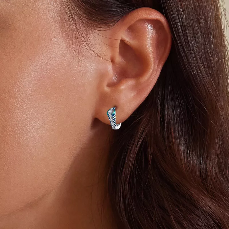 (imagen para) Aretes estilo Pandora con plumas - BSE882 - Ver 9