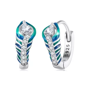 (imagen para) Aretes estilo Pandora con plumas - BSE882